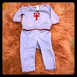 nantucket breeze lobster sweater pants 3-6 months